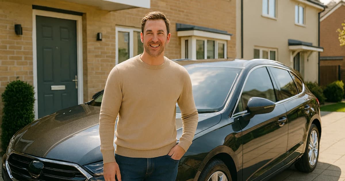 Happy customer with freshly valeted car